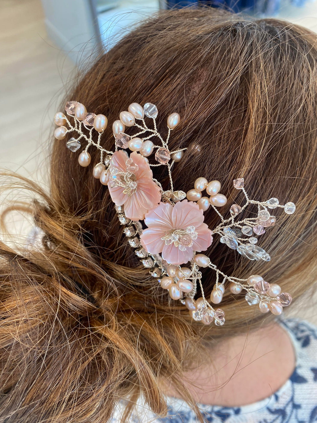Bekah Anne - Blush Floral Hair Comb